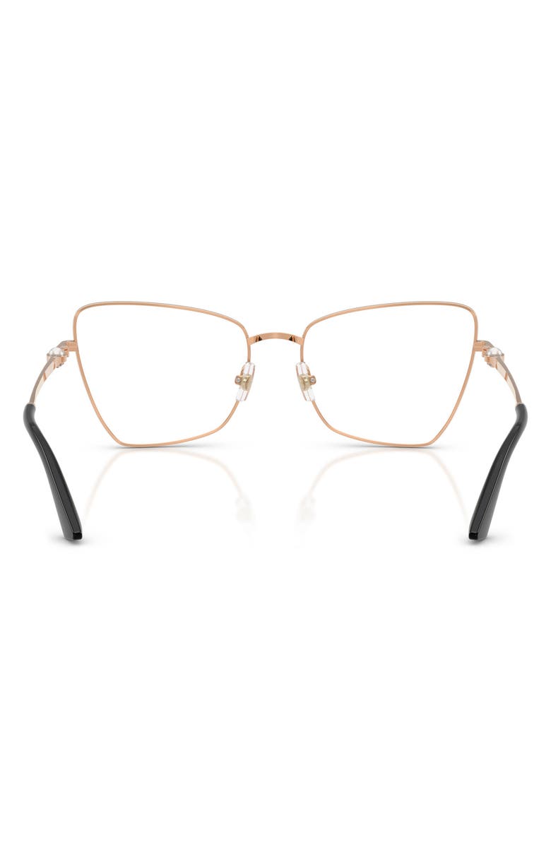 Jimmy Choo 56mm Irregular Optical Glasses, Alternate, color, Rose Gold/ Black / Demo Lens