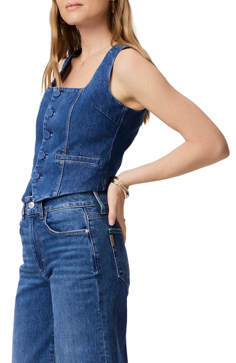 PAIGE Irene Button Front Denim Top, Alternate, color, Nadira