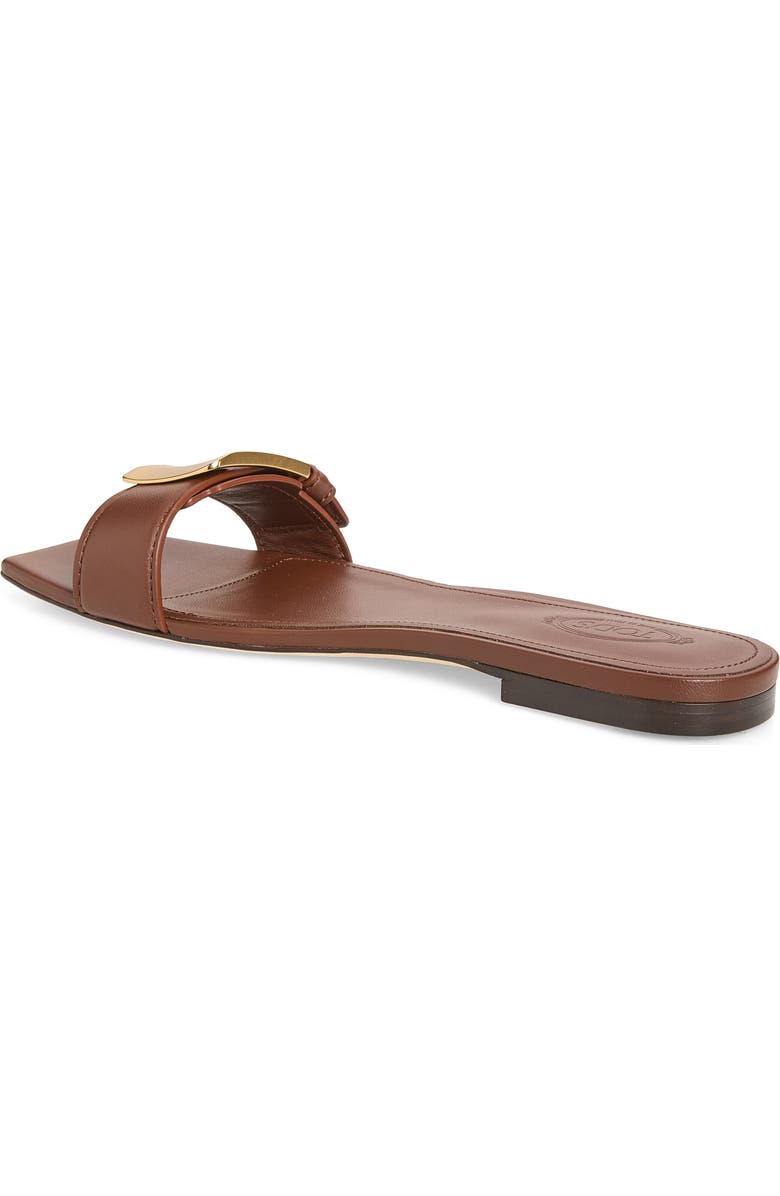 Tod's Buckle Slide Sandal, Alternate, color, Mogano