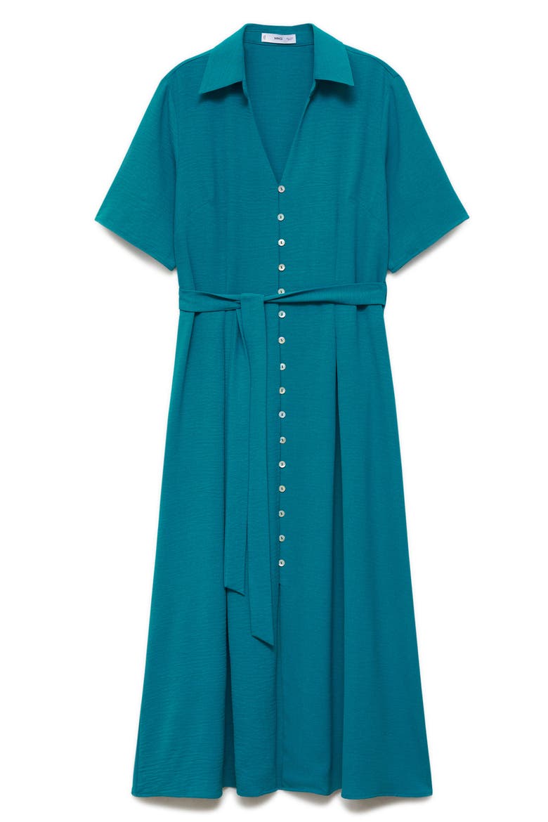 Belted Midi Shirtdress, Alternate, color, GREEN