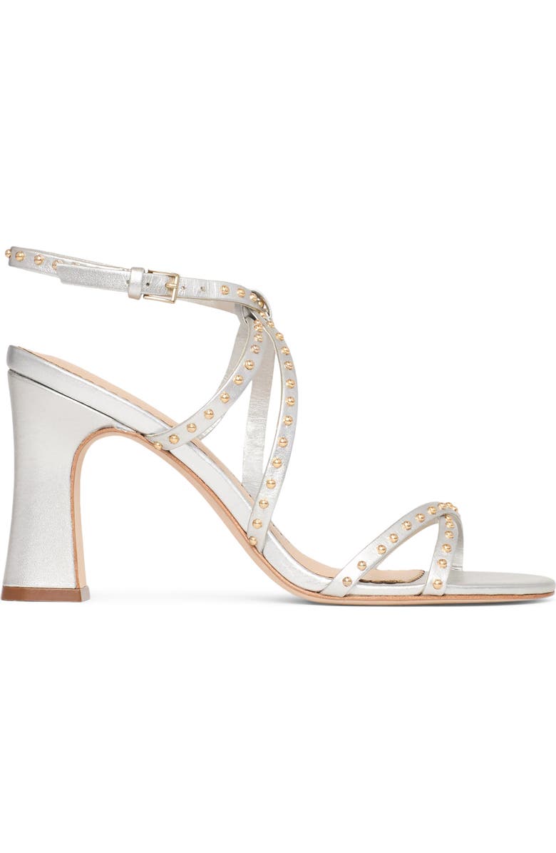 Cinq à Sept Blair Studded Metallic Sandal, Alternate, color, Silver/ Gold