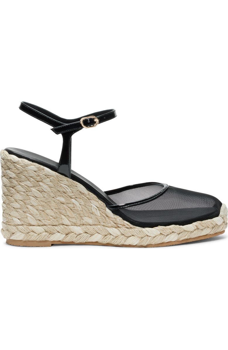 Stuart Weitzman Bareitall Espadrille Wedge, Alternate, color, Black