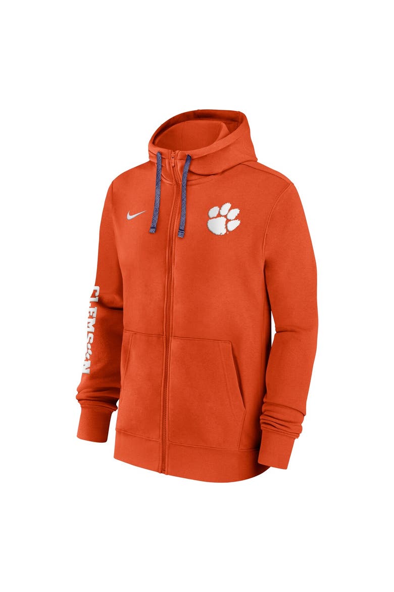 Men's Nike Orange Clemson Tigers 2024 Sideline Full-Zip Hoodie, Alternate, color, Orange