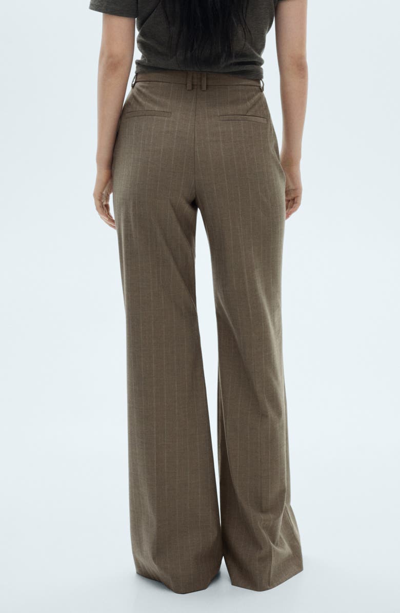 MANGO Pinstripe Flare Leg Pants, Alternate, color,