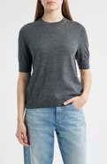 BOSS Farbella Short Sleeve Virgin Wool Sweater