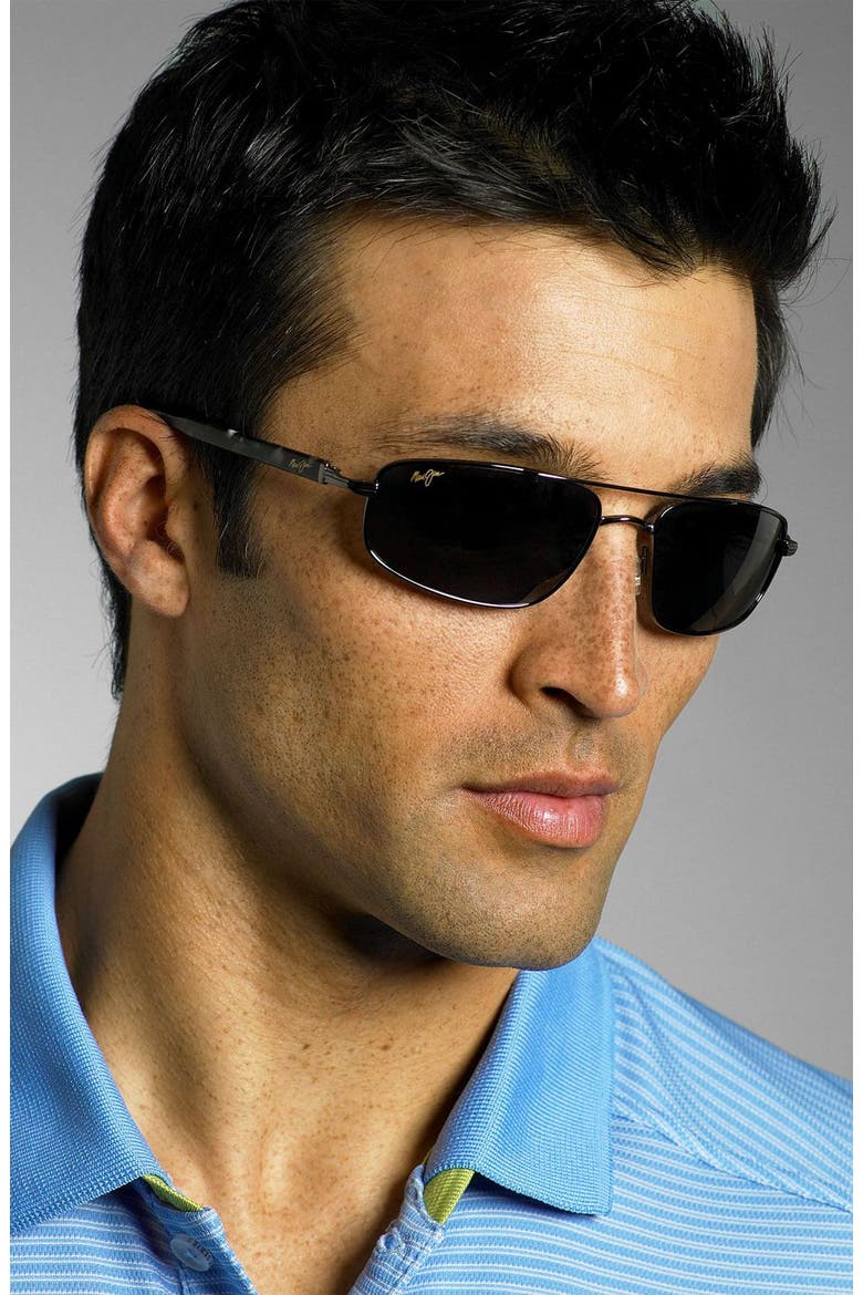 Kahuna 59mm PolarizedPlus®2 Rectangular Sunglasses, Alternate, color, GUNMETAL