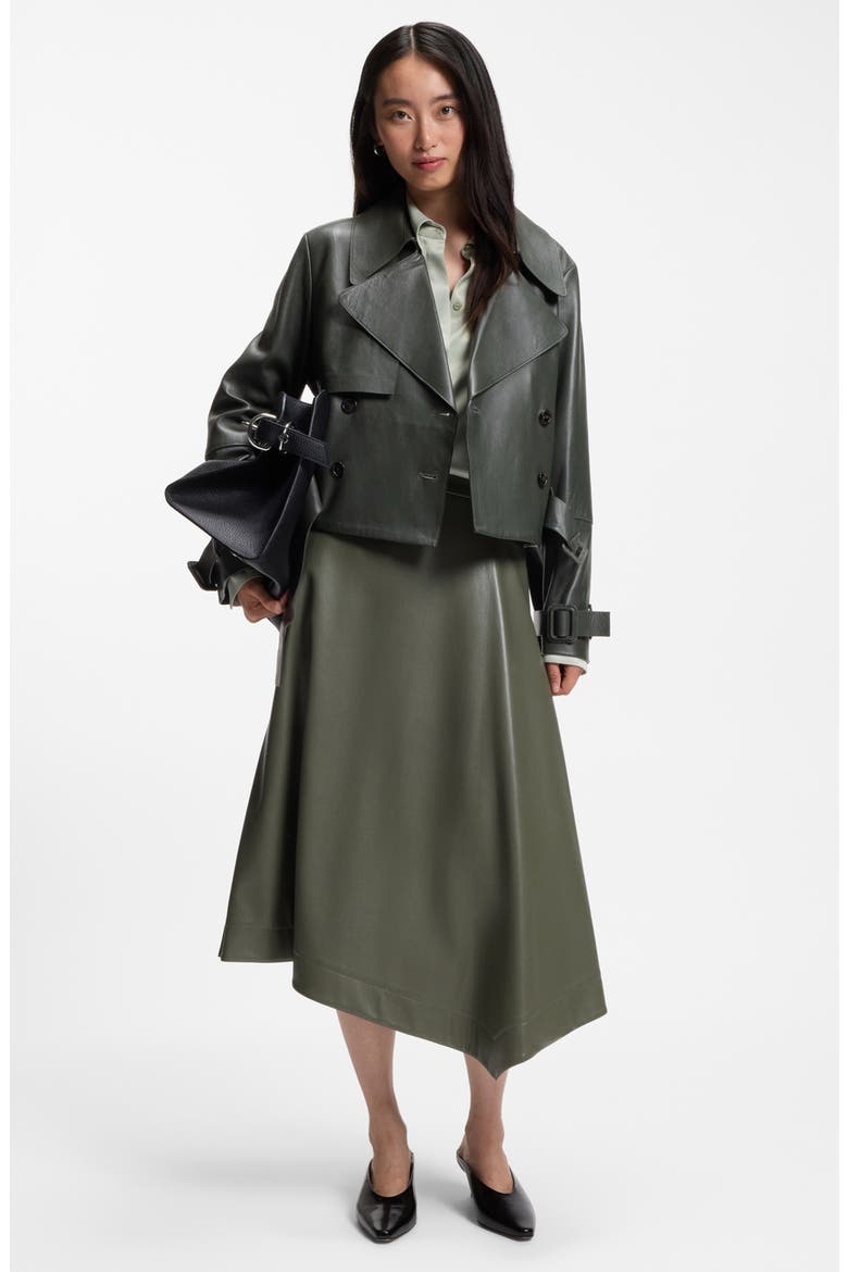 Satela Leather Jacket, Alternate, color, TEA LEAF