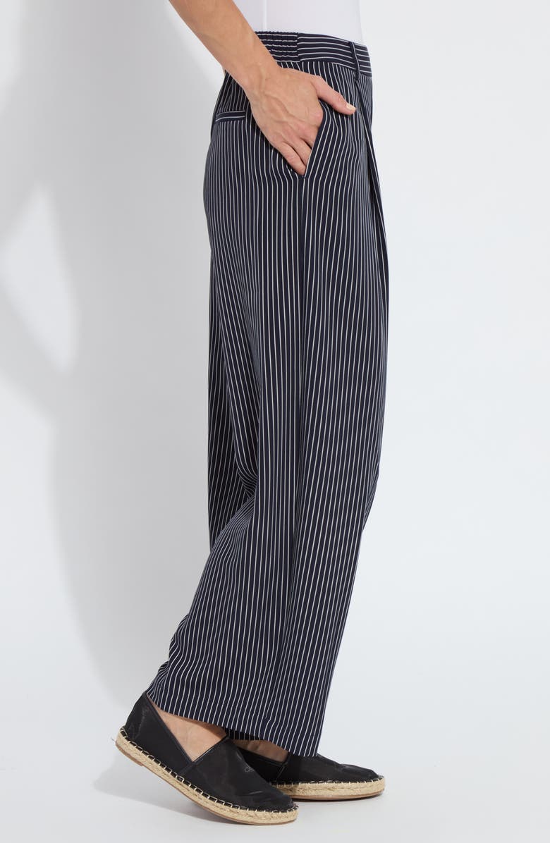 Lysse Clarette Stripe Pleated Wide Leg Pants, Alternate, color, Marine Pinstripe
