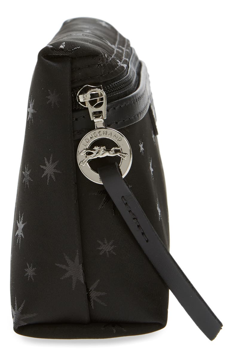 Longchamp Le Pliage Etoiles Cosmetics Case, Alternate, color, Black