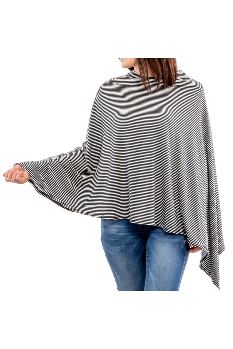 Nursing Cover for Breastfeeding, Soft & Breathable Nursing Poncho, Main, color, Vintage Black Stripe