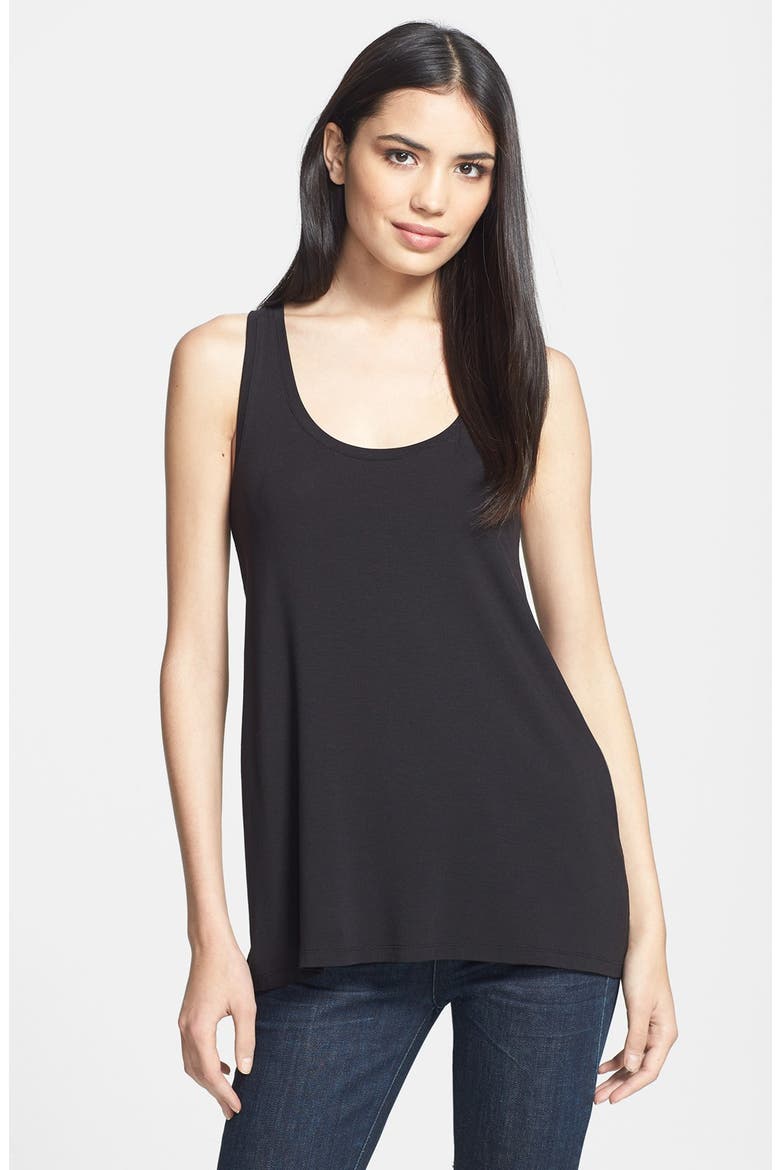 Drape Hem Tank, Main, color, BLACK