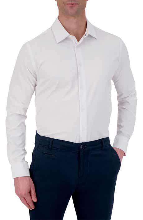 Report Collection Slim Fit Herringbone 4-Way Stretch Button-Up Shirt