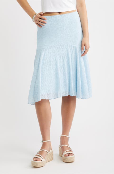 Lace Handkerchief Midi Skirt