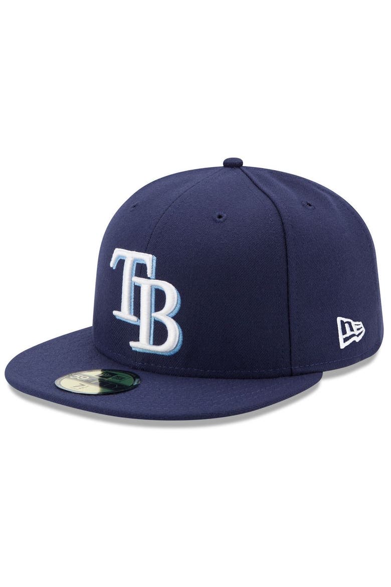 Men's New Era Navy Tampa Bay Rays Game Authentic Collection On-Field 59FIFTY Fitted Hat, Main, color, NAVY