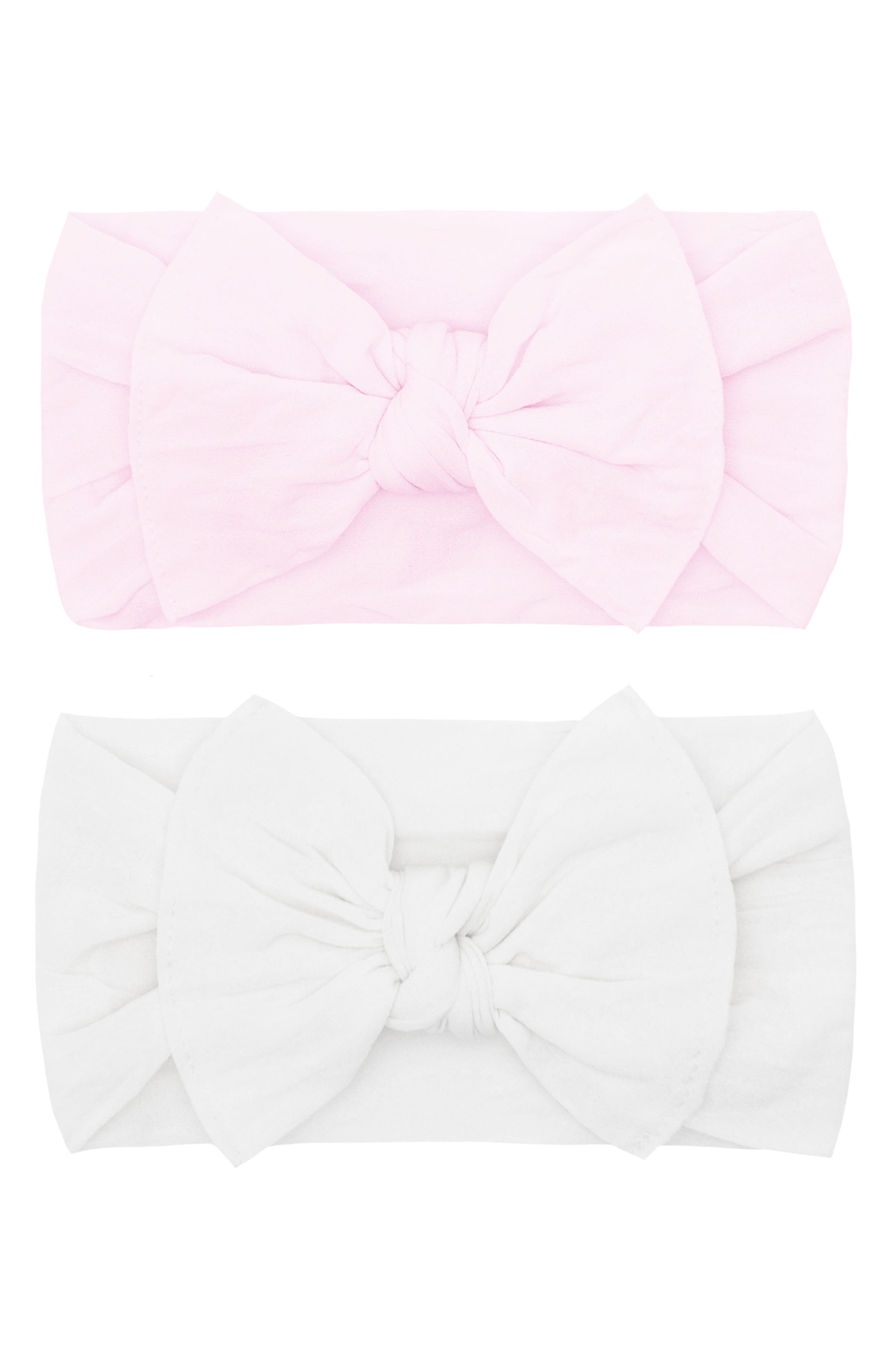 Baby Bling Headbands in White Pink 