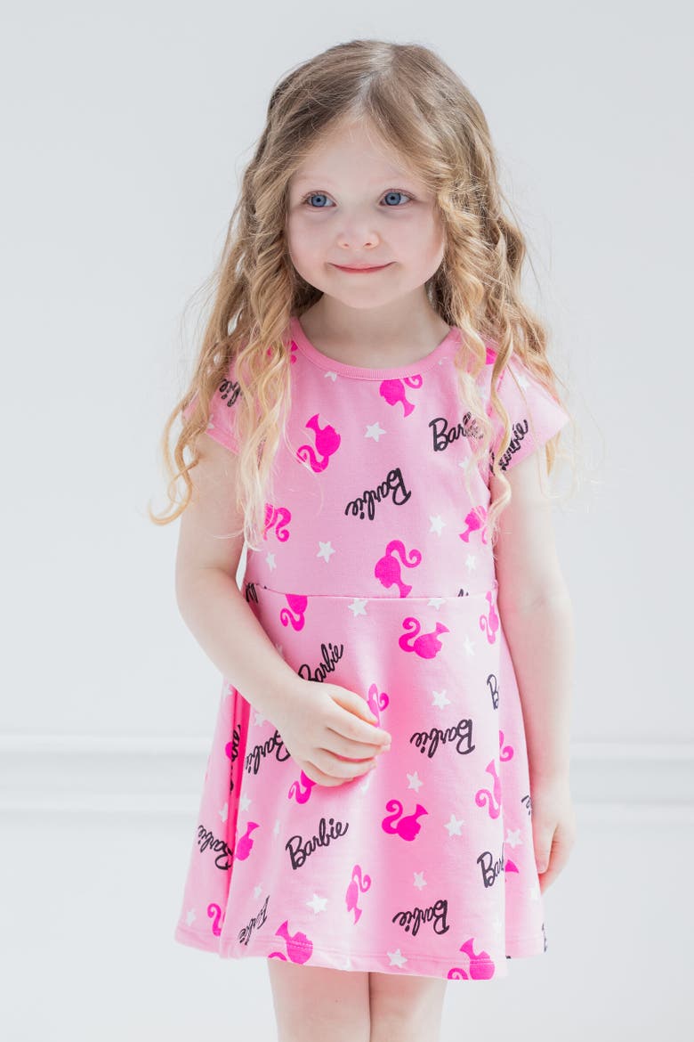 Short Sleeve Skater Dress, Alternate, color, Pink
