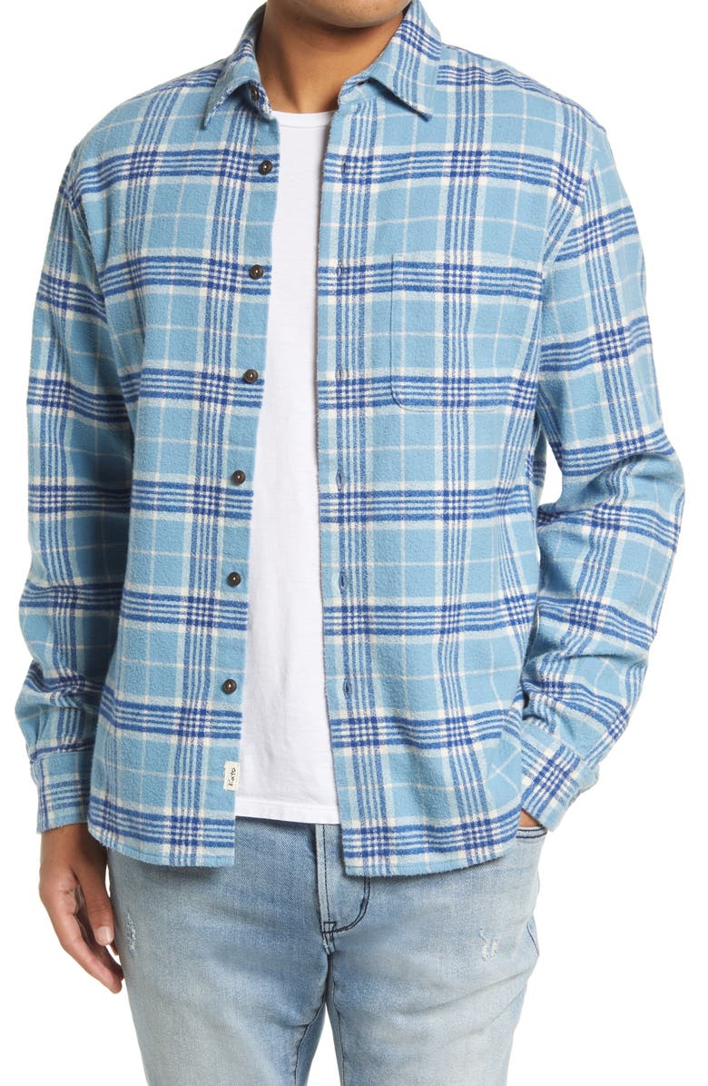 HIROSHI KATO The Ripper Trim Fit Plaid Flannel Button-Up Shirt, Main, color, 