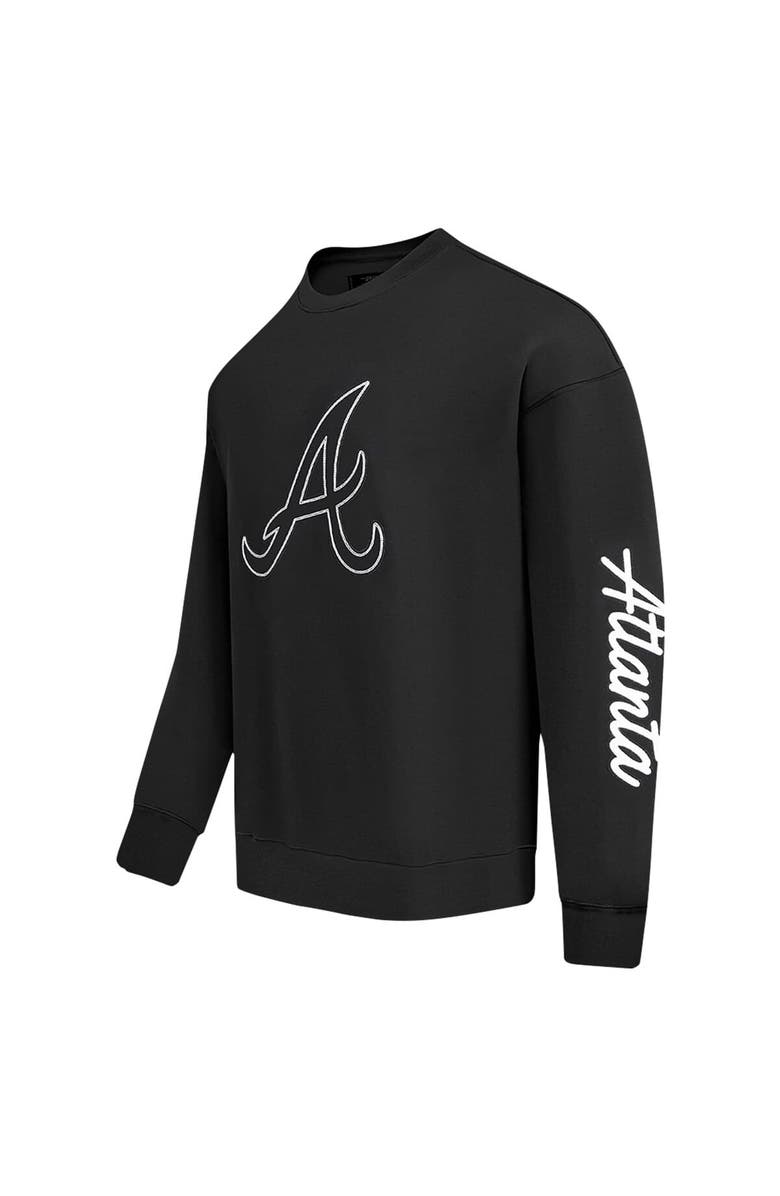 PRO STANDARD Men's Pro Standard Black Atlanta Braves Paint The City Dropped Shoulder Pullover Sweatshirt, Alternate, color, 
