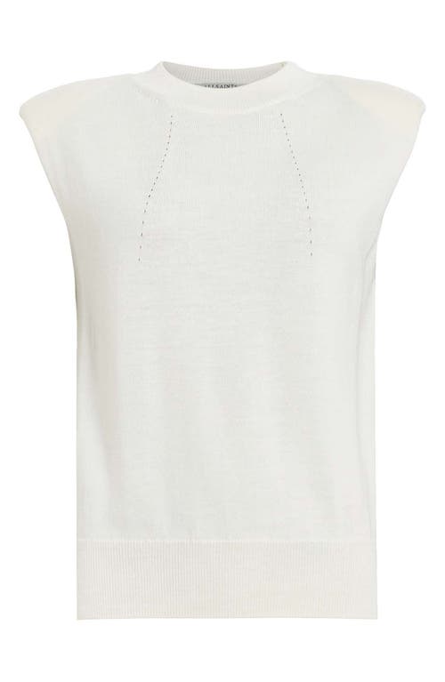 Shop Allsaints Kayla Cap Sleeve Merino Wool Sweater In Chalk White