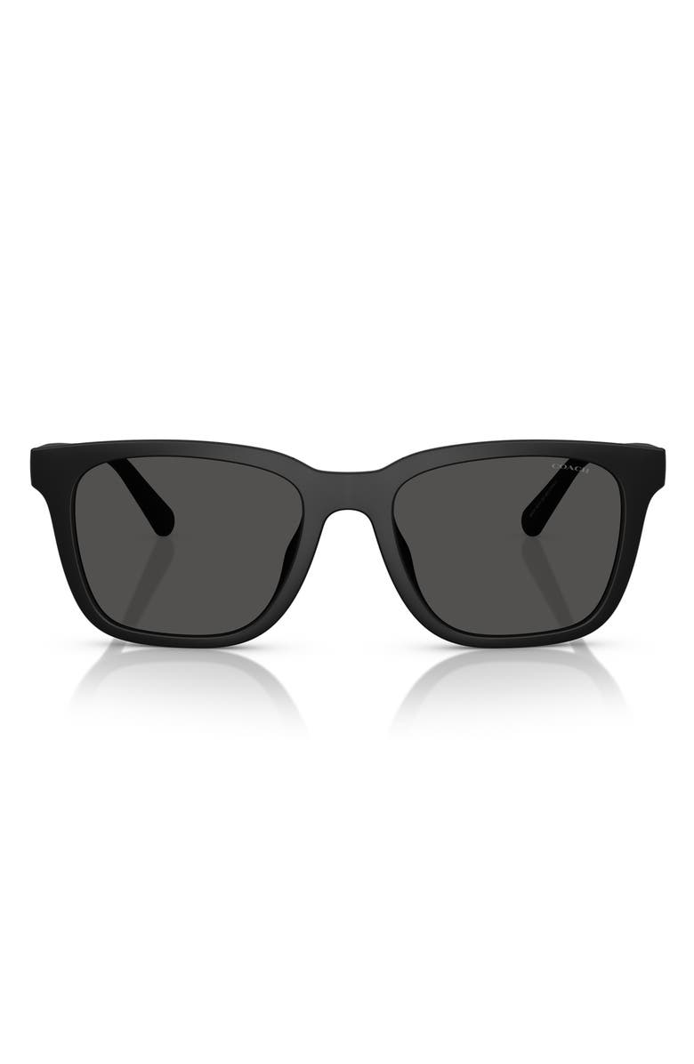 COACH 54mm Square Sunglasses, Main, color, Matte Black / Grey Solid