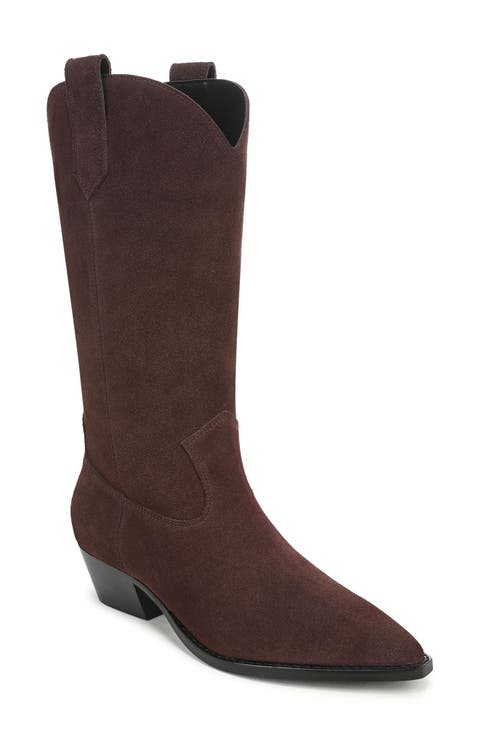 Georgia Croc Embossed Leather Boot