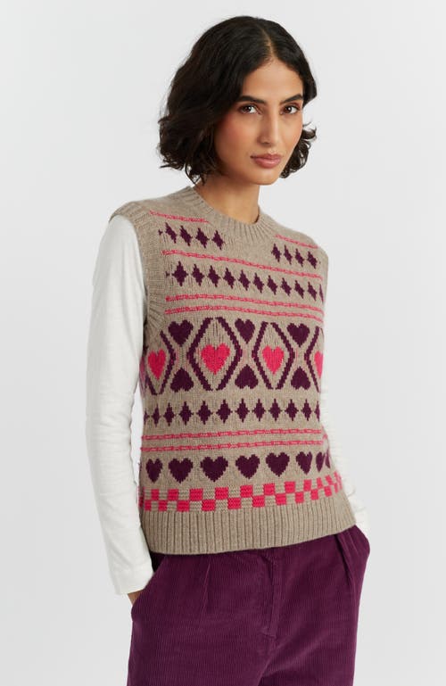 Chinti & Parker Wool Cashmere Hearts And Diamonds Tank In Neutral