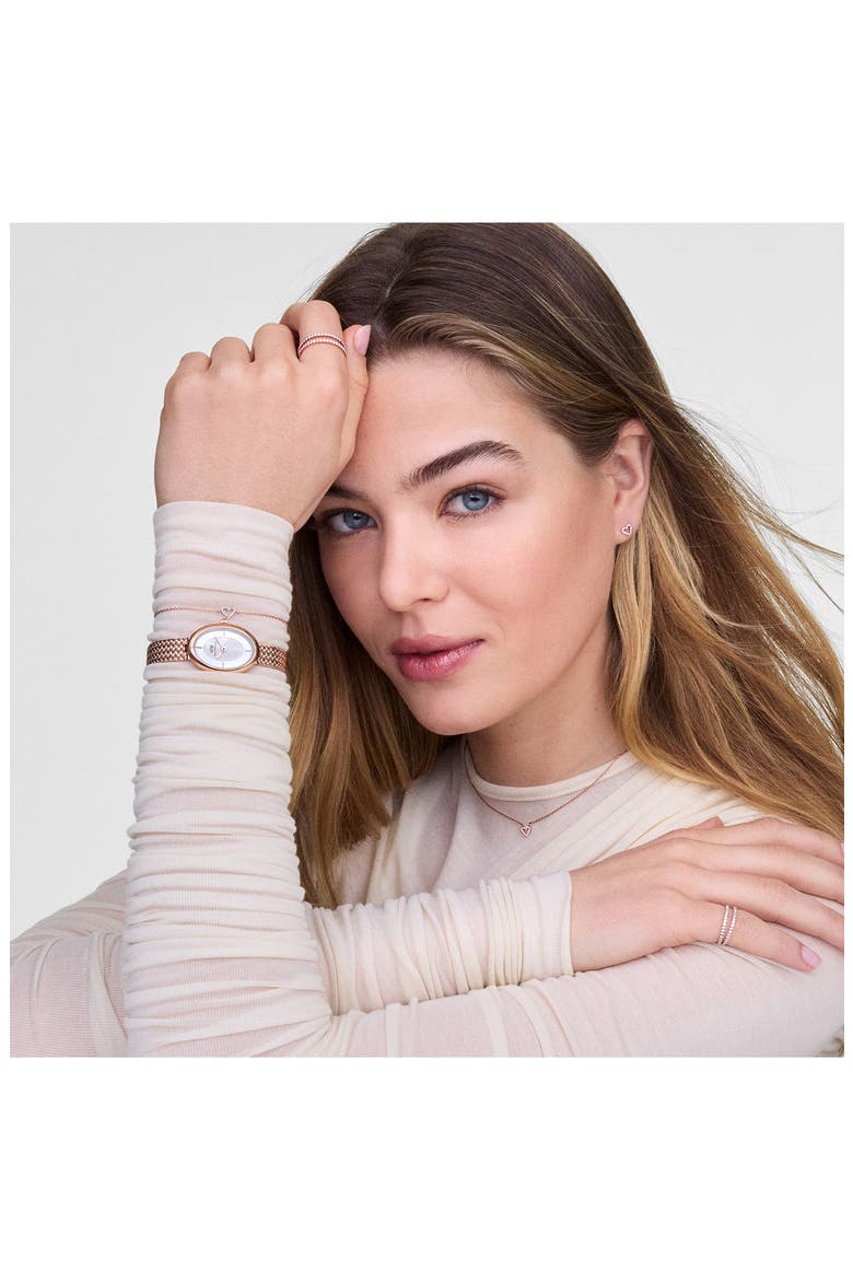 Juliette Braided Mesh Strap Watch, 20mm x 26mm, Alternate, color, ROSE GOLD