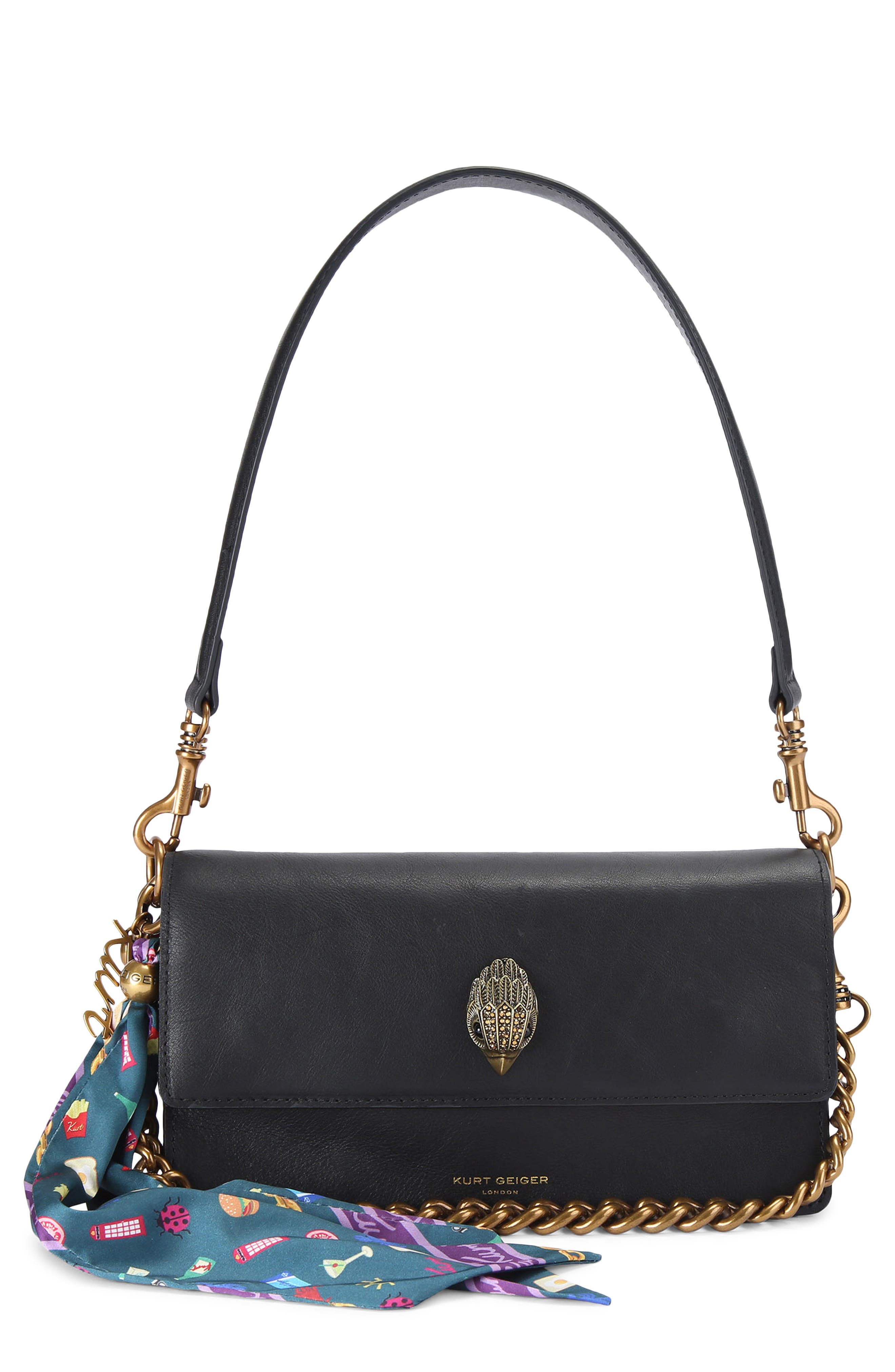 Shoreditch Soft Leather Shoulder Bag, Main, color, BLACK