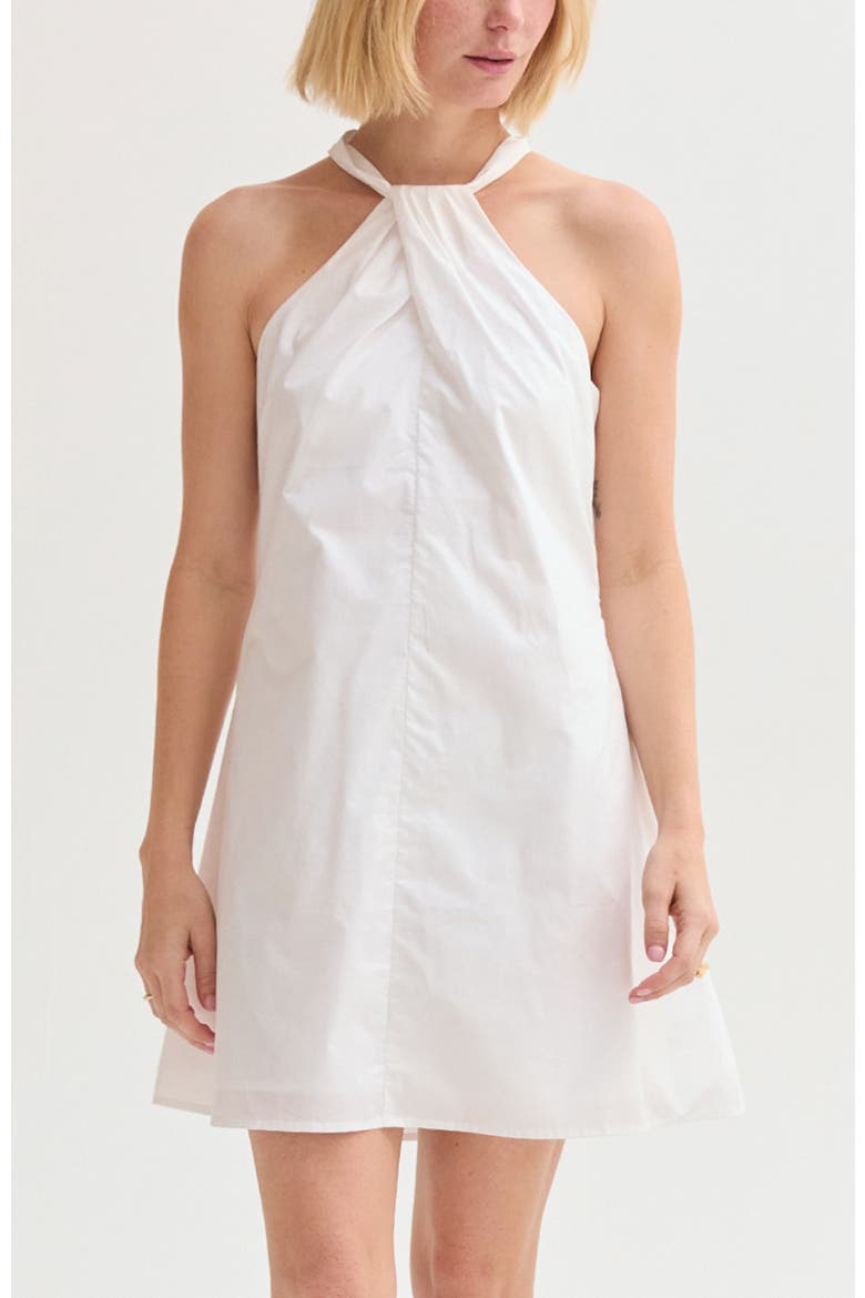 Halter Poplin Mini Dress, Main, color, White