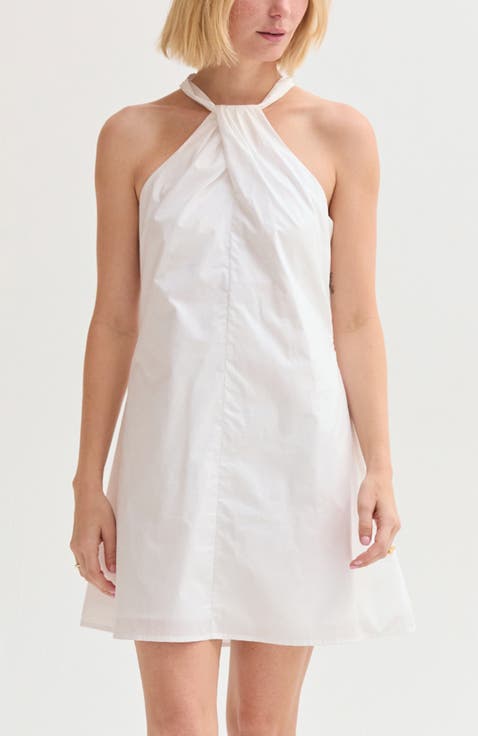 Halter Poplin Mini Dress