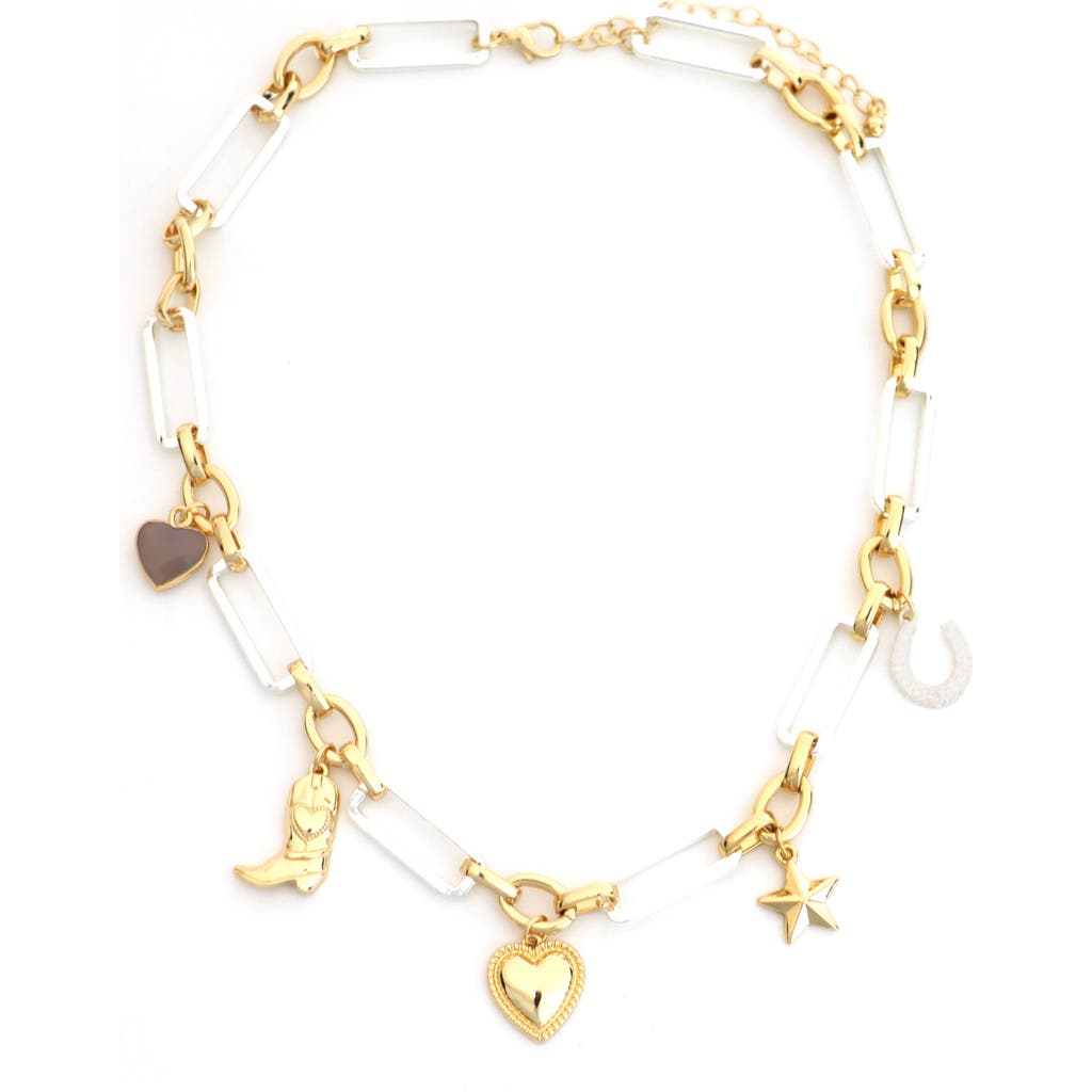 Panacea Two-tone Western Charm Necklace In Multi