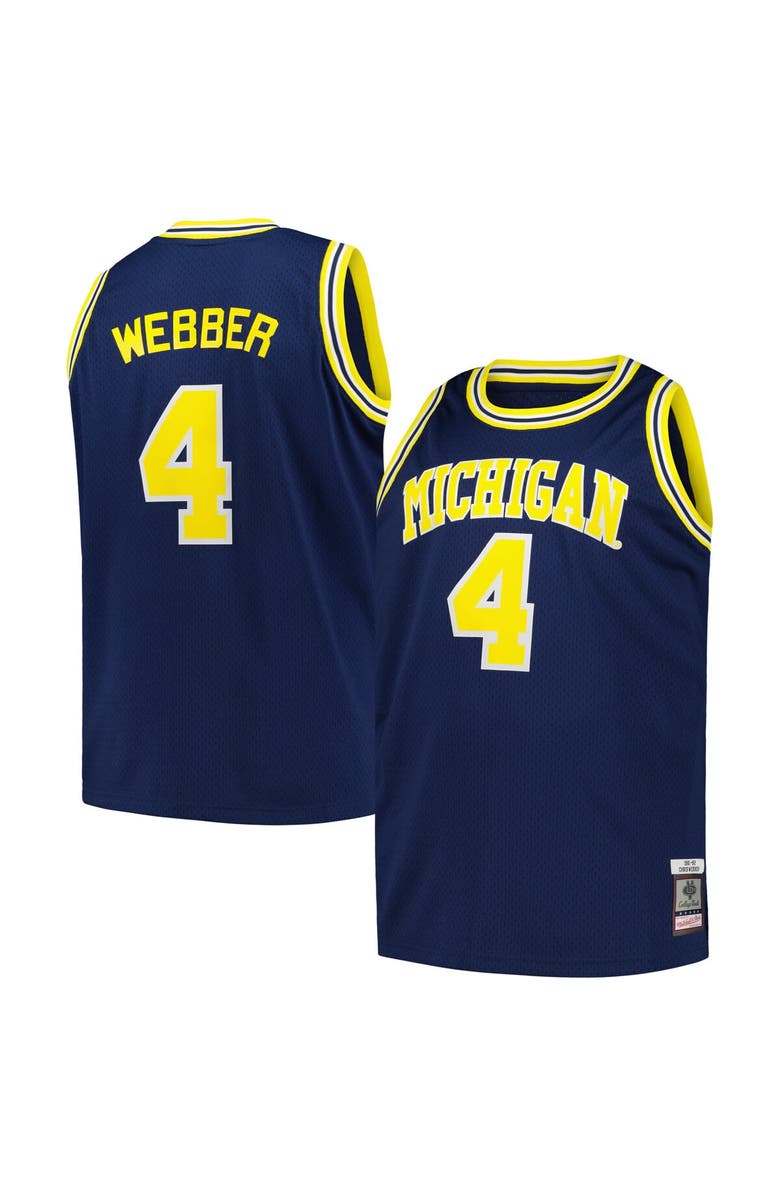 Mitchell & Ness Men's Mitchell & Ness Chris Webber Navy Michigan Wolverines 1991/92 Big & Tall Swingman Jersey, Alternate, color, 