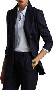 Lauren Ralph Lauren Pinstripe Double-Breasted Twill Blazer
