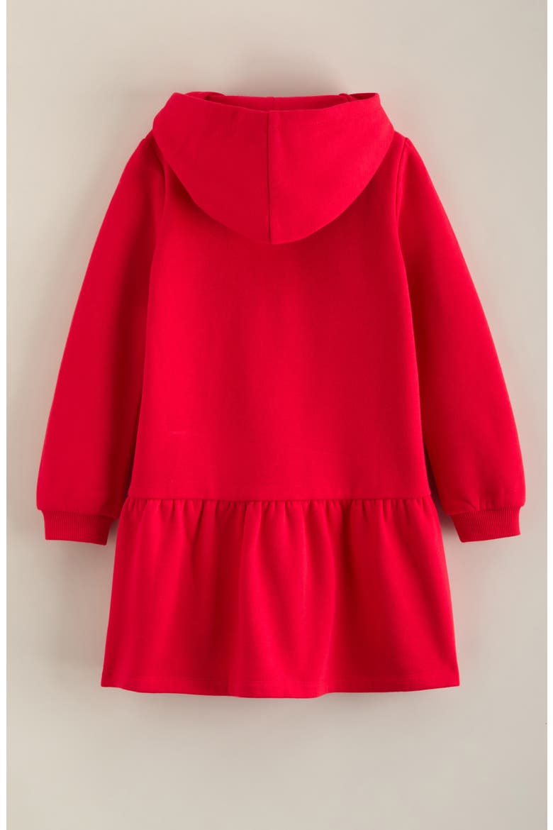 Kids' Hooded Pullover Dress, Alternate, color, RED FESTIVE LOVE EMBROIDERY