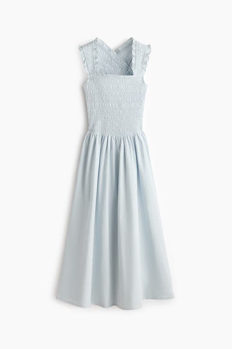 Smocked Poplin Dress