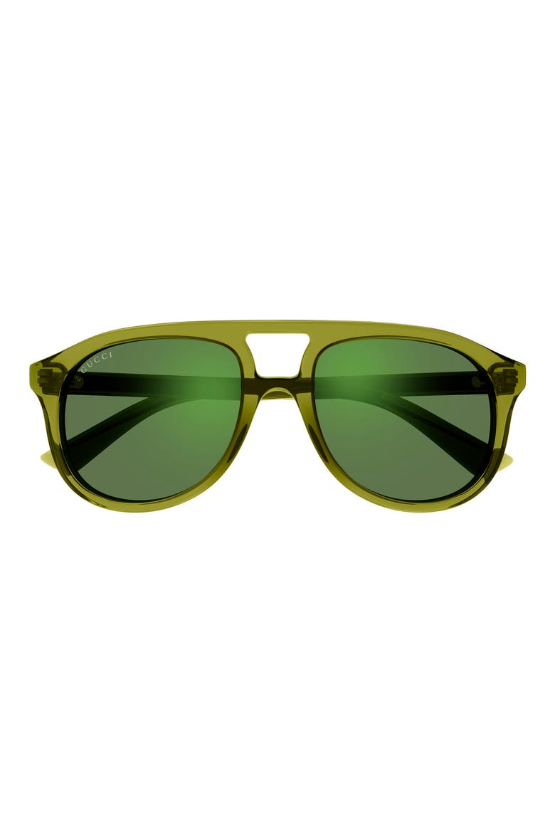 54mm Pilot Sunglasses, Main, color, GREEN