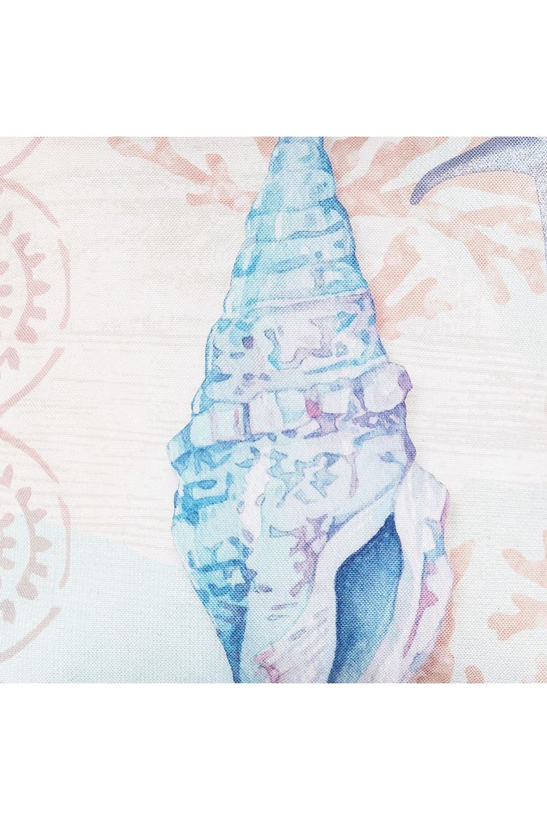 Blue Conch Shell Seashell Indoor/Outdoor Accent Throw Pillow, 18" x 18", Alternate, color, Blue