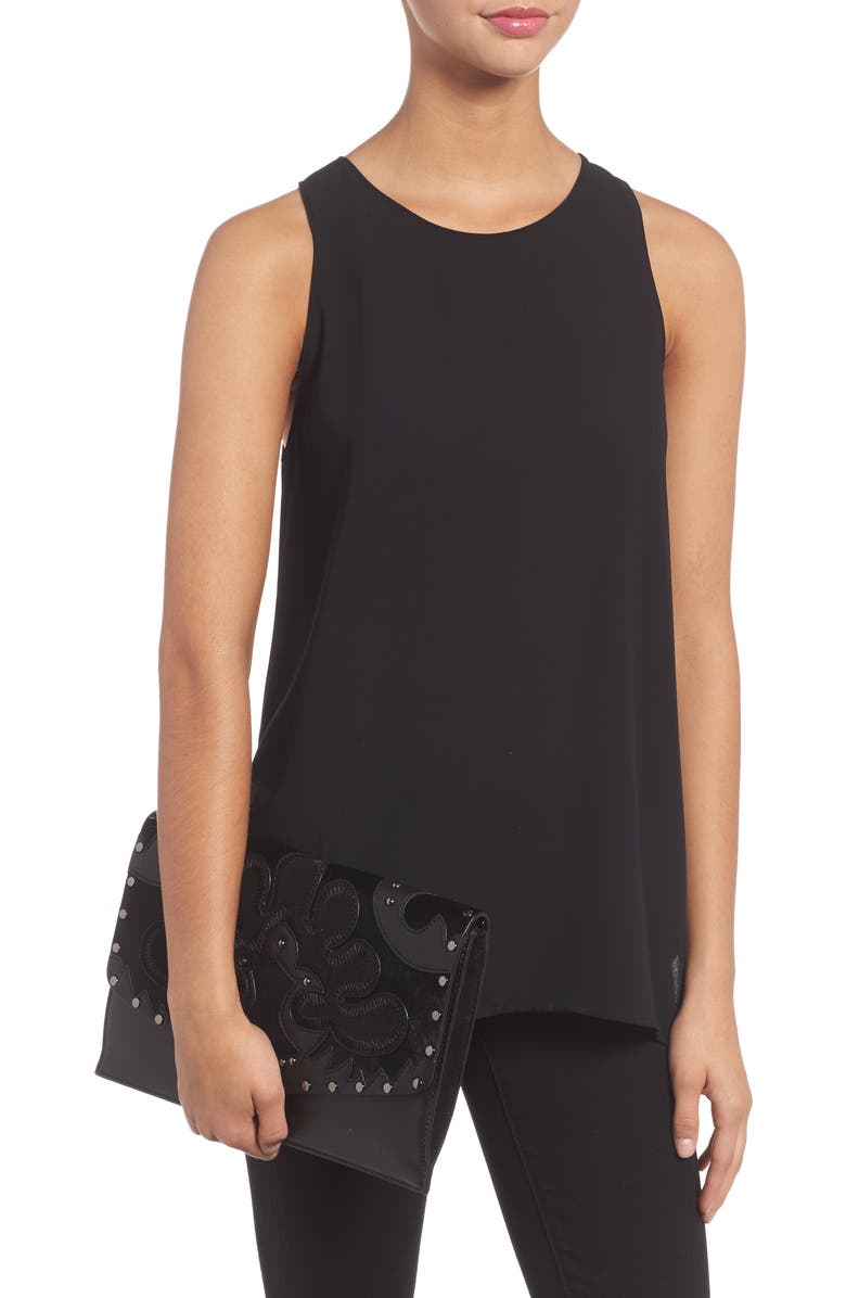 Rebecca Minkoff Biker Genuine Calf Hair Clutch, Alternate, color,