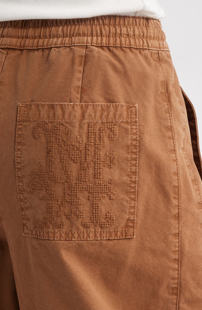 Damson Madder Felix Drawstring Ankle Wide Leg Pants, Alternate, color, Caramel