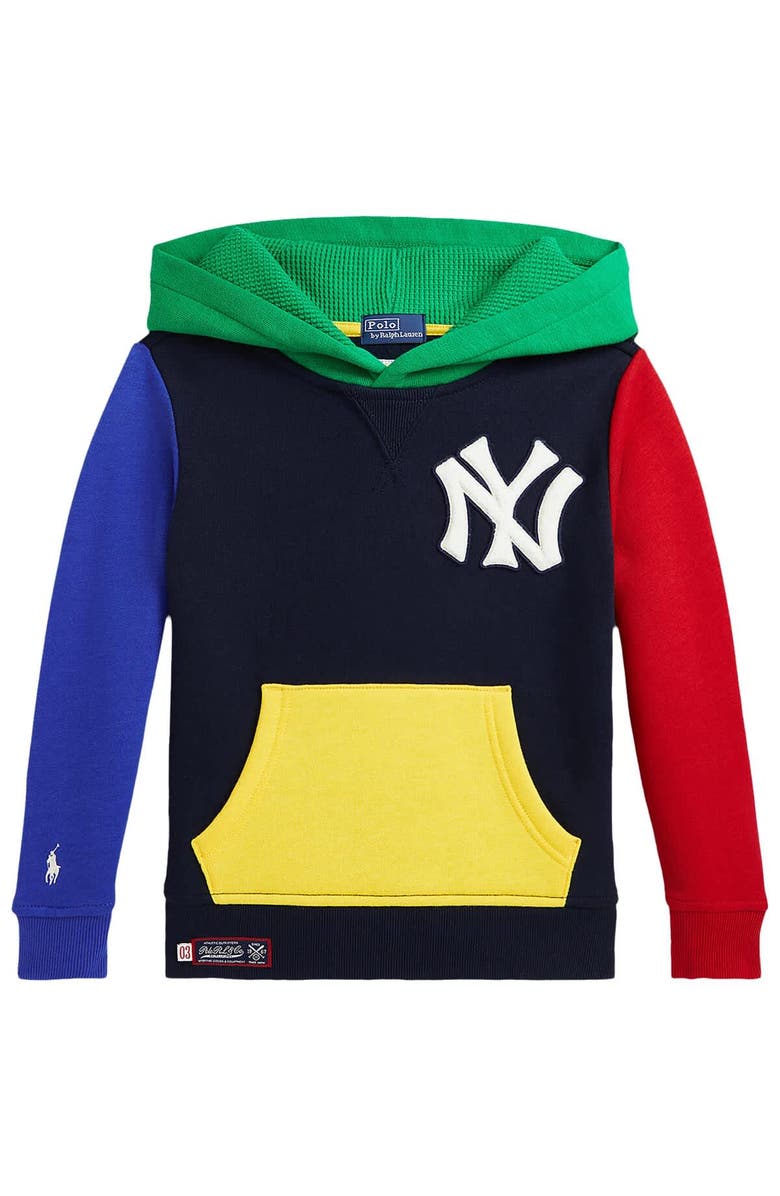 Polo Ralph Lauren Toddler Polo Ralph Lauren  Navy Yankees  Fleece Hoodie, Alternate, color, 