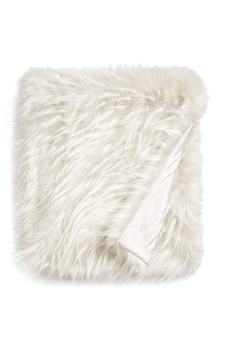 Cuddle Up Faux Fur Throw, Main, color, GREY LUNAR TEXTURE