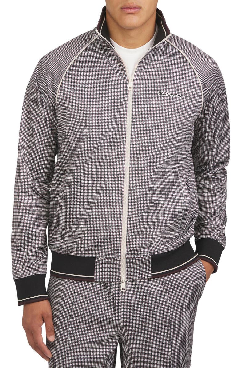 Ben Sherman Houndstooth Tricot Track Jacket, Main, color, 