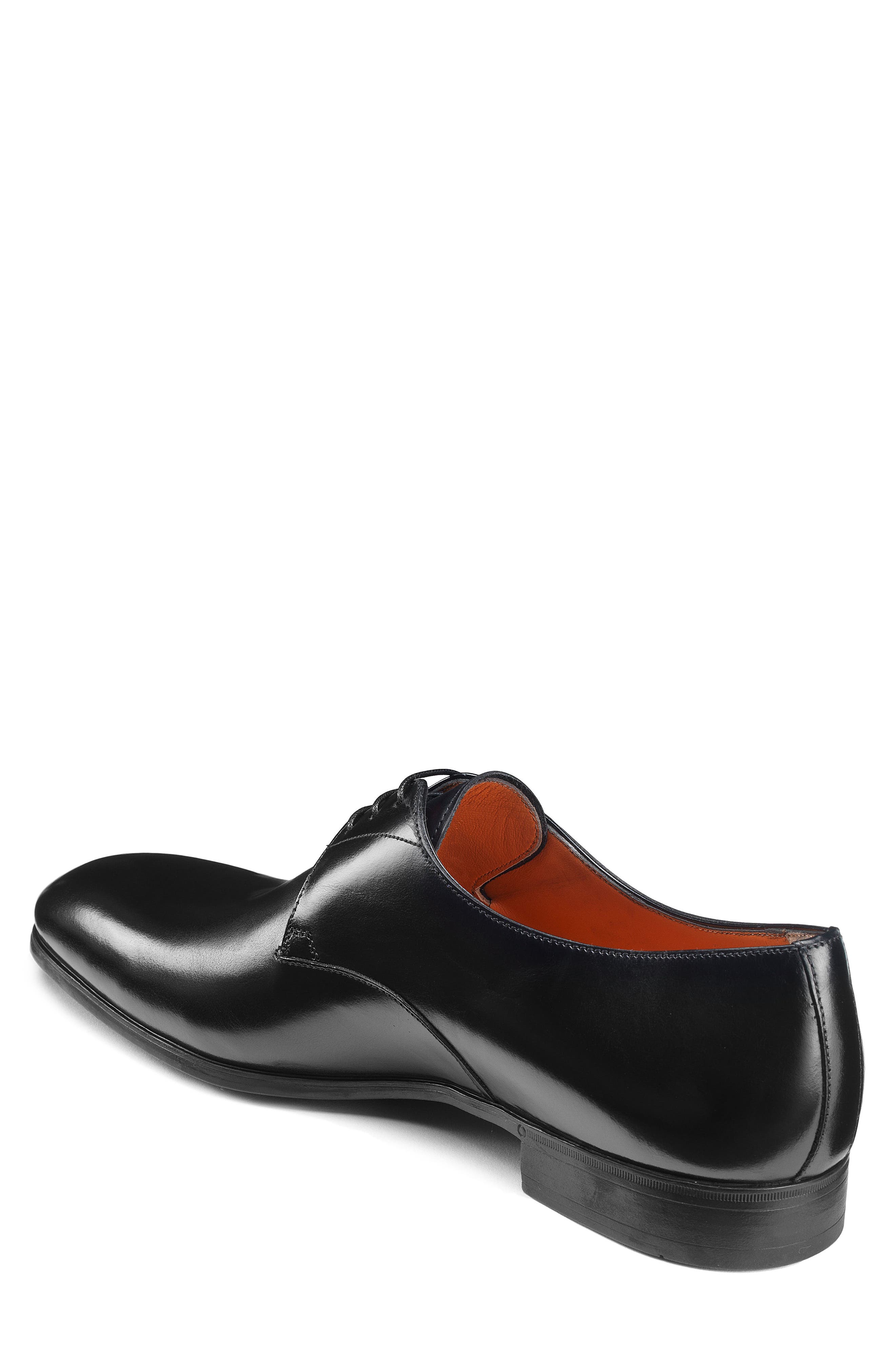 Santoni Induct Plain Toe Derby, Alternate, color, Black