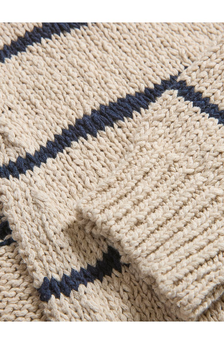 Celtic & Co. Drop Stitch Knitted Vest Top, Alternate, color, Ecru / Navy