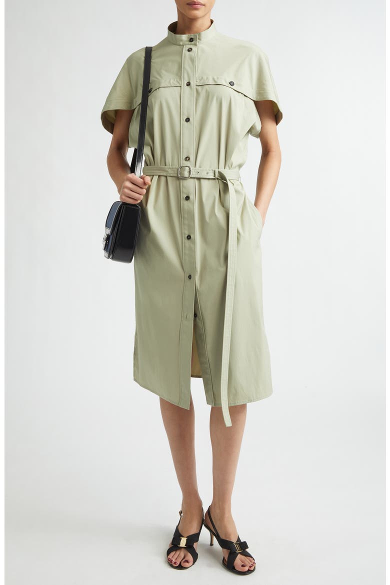 Stretch Poplin Shirtdress, Main, color, BURNT SAGE