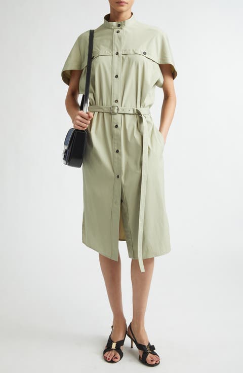 Stretch Poplin Shirtdress
