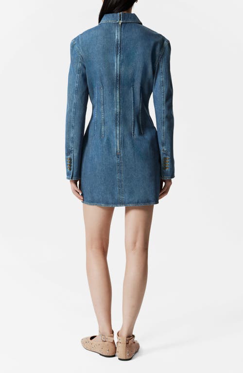& Other Stories Long Sleeve Denim Minidress In Blue Medium Dusty