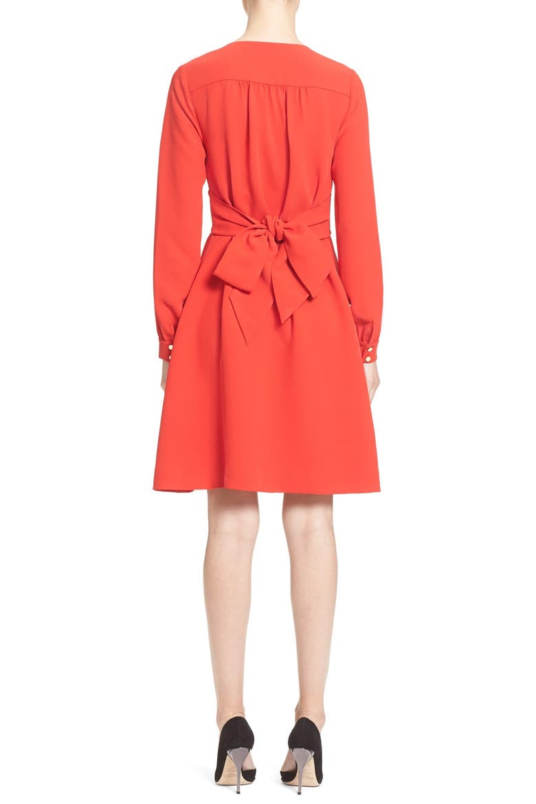 long sleeve tie dress, Alternate, color, LOLLIPOP RED