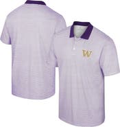 COLOSSEUM Men's Colosseum White/Purple Washington Huskies Print Stripe Polo