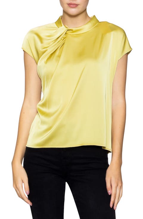 Twist Detail Cap Sleeve Top
